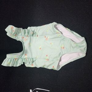 Cat And Jack Kids 5t Mint Green Ruffled Swimsuit